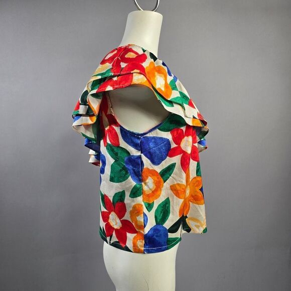 Chapter Multicolor Floral Ruffle Blouse R15 - Picture 2 of 4